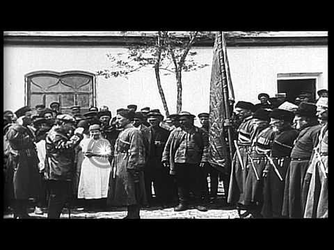 Mikhail Ivanovich Kalinin visits Cossack regions in Russia. HD Stock Footage