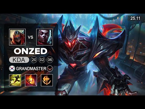 OnZed Zed vs Ekko Mid - KR Grandmaster - Patch 25.11 Season 15