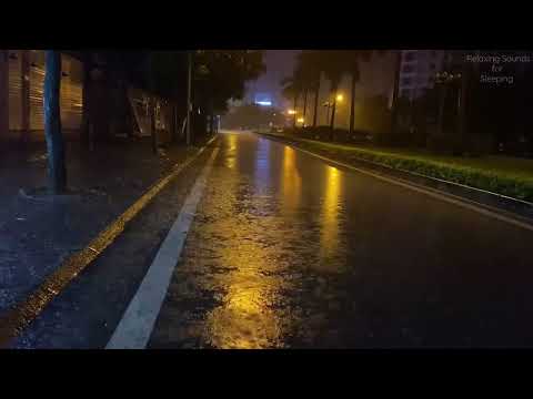 Torrential Rain on Canada Street with Heavy Thunder   Real Rain and Thunderstorm Sounds for Sleeping