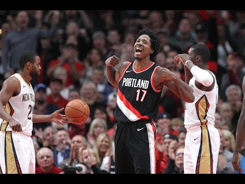 Anthony Davis Leaves the Game Early! - Portland vs New Orleans 2017-18