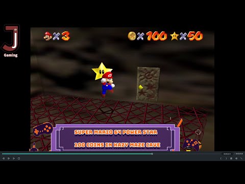 Super mario 64 Collecting 100 coins in Course 6 Hazy maze cave