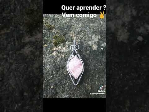 Wirewrap pingente em aço inox, bronze e cobre com pedras rodocrocita,ametista,Amazônia e olho