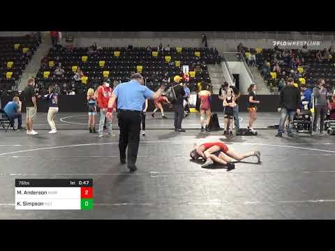 75 Lbs Quarterfinal - Mia Anderson, Nebraska Wrestling Academy Vs Katy Simpson, Victory School Of