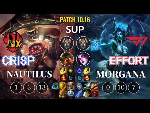 FPX Crisp Nautilus vs T1 Effort Morgana Sup - KR Patch 10.16