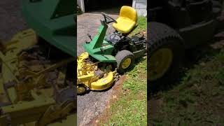 How to disengage the transmission on an John Deere F510 lawn mower