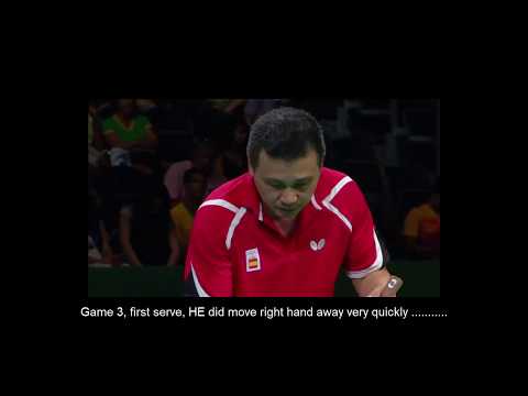[Umpire Study] He Zhiwen faulted hiding serve