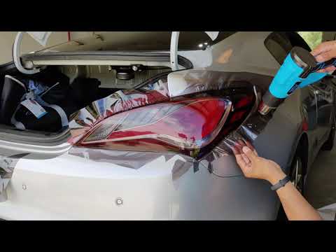 How To Wrap A Car - Crazy Easy DIY Tail Light Tint with Vvivid Headlight Tint Vinyl
