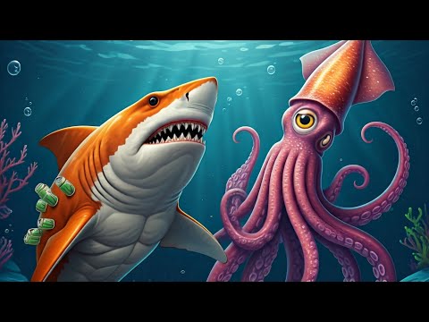 🎮🐋 Meltdown Shark vs. Colossal Squid Monster - Hungry Shark World | With Commentary 🐋