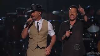 LIONEL RICHIE AND TIM MCGRAW. SAIL ON LIVE WITH LYRICS