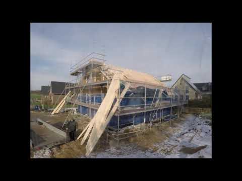 Holzrahmenbau- / Holztafelbauweise, aufstellen im Zeitraffer