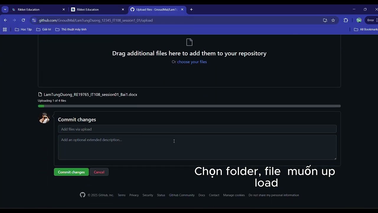 Cách nộp đường dẫn github lên portal Rikkeiedu.