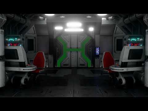Spaceship Door 12 opening and closing on green screen | Royalty Free