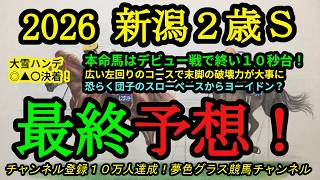 【最終予想】2026新潟2歳ステークス！本命馬は左回りの鋭い末脚を初戦で証明！恐らく展開はスローのヨーイドン？