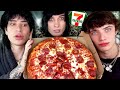 Trying 7-Eleven Pizza w/ Johnnie & Carrington