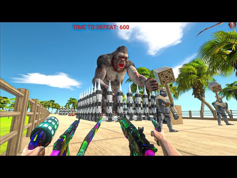 FPS JAIL BREAK DEATH RUN WITH ALL WEAPONS-Animal Revolt Battle Simulator