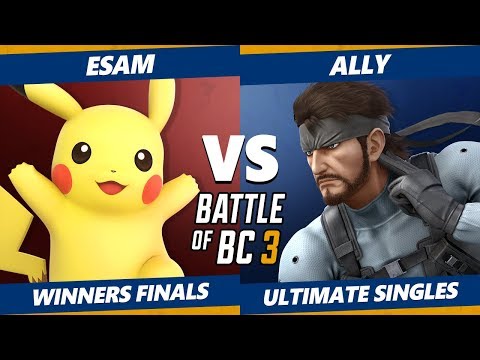 Smash Ultimate Tournament - Esam (Pikachu) Vs. Ally (Snake, Mario) BoBC3 SSBU Winners Finals