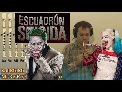 Escuadron Suicida en Flauta Dulce (Twenty One Pilots "Heathens") Con notas explicadas!!!