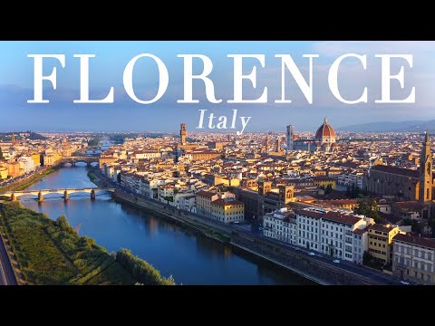 Flying Over Florence, Italy 4k Ultra HD - Piano Music With Amazing Scenic City View