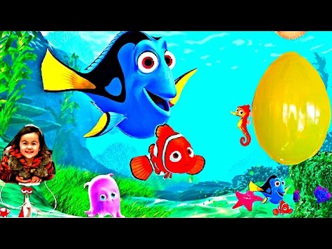 DISNEY'S PIXAR'S Finding Dory How to Pop Giant Balloon Cookies Tasting Videos Kids Balloons Toys Video