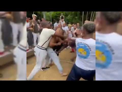 Mestre Sabará facing other capoeiristas vs facing Tito Santos