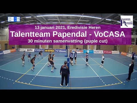 2021-01-13 Talentteam Papendal - VoCASA (26 minuten samenvatting) Eredivisie Heren Volleybal