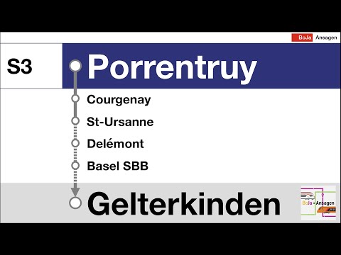 SBB/CFF Ansagen | S3 Porrentruy - Gelterkinden | Bauarbeiten | BoJa Ansagen