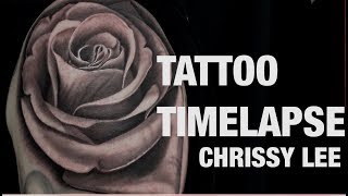 TATTOO TIMELAPSE | REALISTIC ROSE | CHRISSY LEE