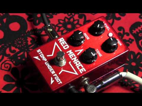 Stomp Under Foot RED MENACE muff fuzz guitar effects pedal demo with Strat