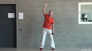 Ex 148   Haltéres   Inclinaisons à gauche en élevant le bras droit