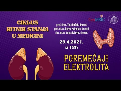 CroMSIC Zagreb - Ciklus hitnih stanja u medicini: Poremećaji elektrolita