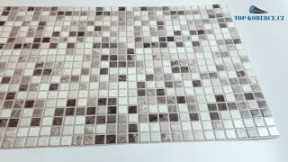 3D obkladový omyvatelný panel PVC Mozaika Mramorová béžová (960 x 480 mm)