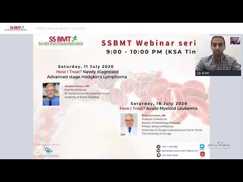 SSBMT Webinar Series - How I Treat Newly diagnosed Advanced stage Hodgkin's Lymphoma - 11 July 2020