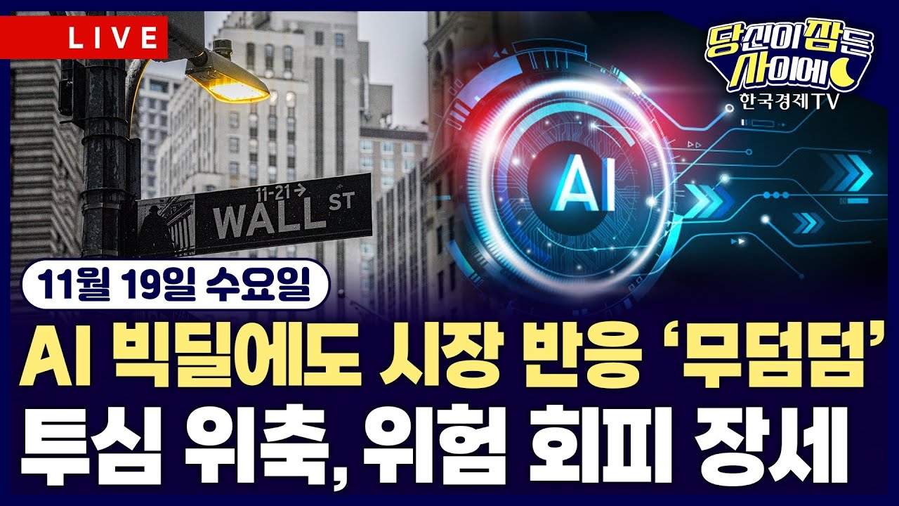 [🔴11/19 #당잠사] 비트코인, 한때 9만 달러선 붕괴 | AI 고평가 우려에 투심 위축 | #마이크로소프트 #엔비디