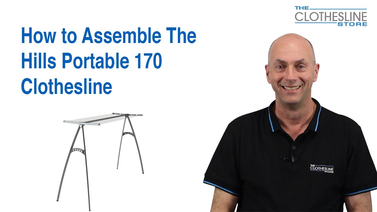 Watch video How to Assemble a Hills Portable 170 Folding Clothesline Popular Clothes Hoist Indoor/Outdoor Airer Now How to Assemble a Hills Portable 170 Folding Clothesline Popular Clothes Hoist Indoor/Outdoor Airer