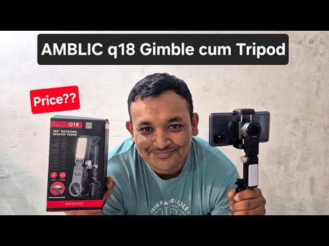 AMBLIC q18 Gimbal for Phones with LED Fill Light, Anti-Shake Gimbal with 360° Rotation..#q18 #gimble