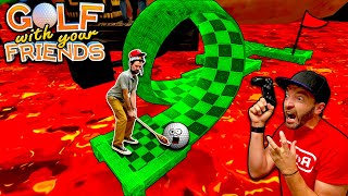 FLOOR IS LAVA GAME OF MINI GOLF! (Can't Beat Me Ever!)