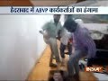 ABVP workers vandalise office of principal in Hyderabad University
