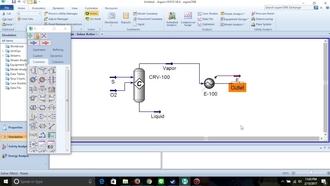 Mass Balance and Energy Balance in Flowsheet