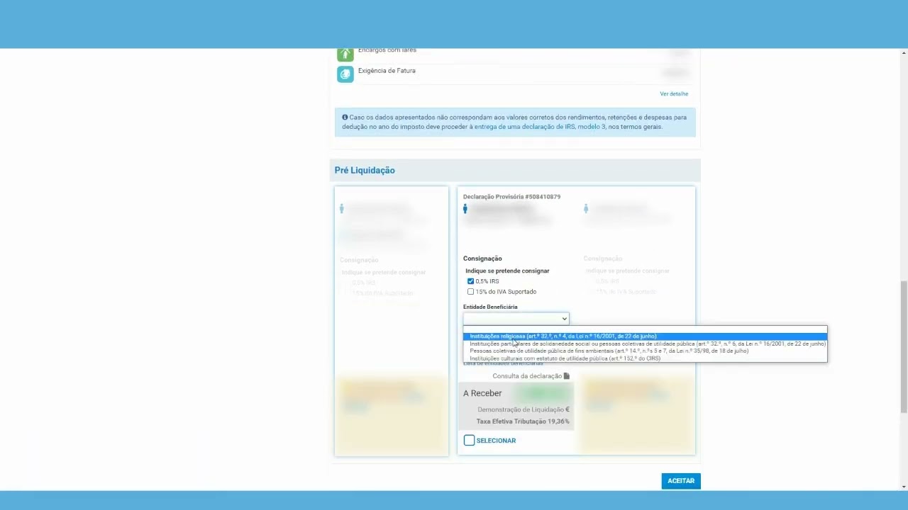 Consignação IRS - Consignar via IRS Automático