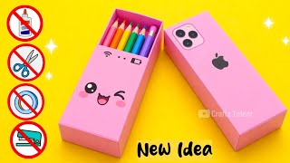 DIY Easy Origami Pencil box No Glue,Tape, Scissors|Cute Paper Organizer |Paper Craft |School Project