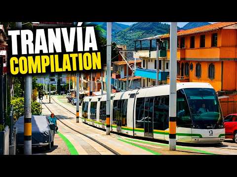 Medellín Tramway Train Arrivals Compilation 🚊 Ayacucho Line T (Stationary POV)