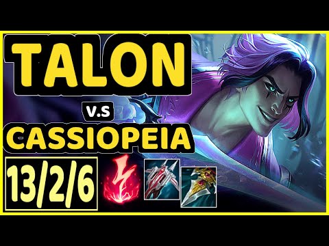 TALON vs CASSIOPEIA - 13/2/6 KDA MID CHALLENGER GAMEPLAY - BR