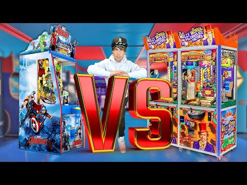 Which Coin Pusher Pays MORE? Avengers VS Willy Wonka