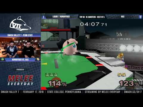 Smash Valley 7 - Liquid | Hungrybox (Jigglypuff) vs. Hax (Fox) - SSBM - Top 48, Winners Quarters