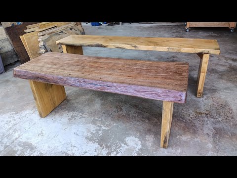 wooden bench / slab bench making