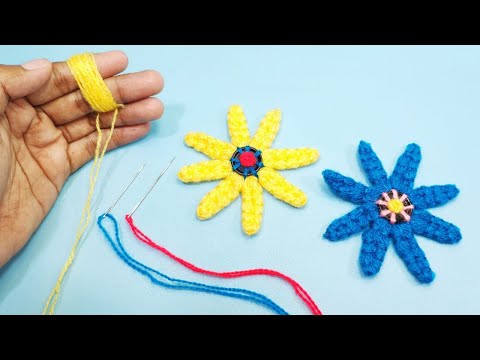 Super Easy Woolen Flower Making Using Finger - Hand Embroidery Amazing Flower