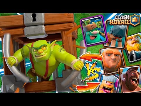 NOVA CARTA "JAULA DE GOBLINS" vs CARTAS DE ATAQUE DO CLASH ROYALE!!