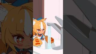 Cat Flare Tries to Drink Water #hololive #fananimation #shorts