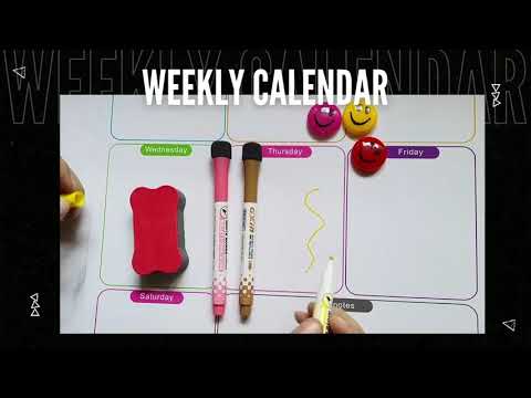 Aluminium MDF Weekly Calendar Magnetic Board, For Office