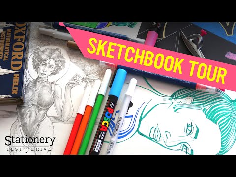 Art Sketchbook Tour & Flip Through ft Posca, Pentel, Pelikan & more - Stationery Test Drive Round-Up